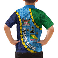 Malampa Fiji Day Family Matching Summer Maxi Dress and Hawaiian Shirt National Symbols with Tapa Tribal and Polynesian Tattoo