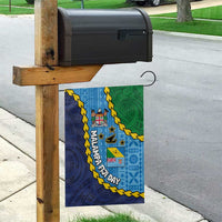 Malampa Fiji Day Garden Flag National Symbols with Tapa Tribal and Polynesian Tattoo LT03 - Polynesian Pride