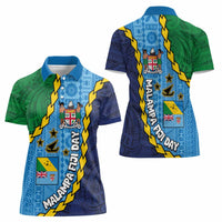 Malampa Fiji Day Women Polo Shirt National Symbols with Tapa Tribal and Polynesian Tattoo LT03 - Polynesian Pride