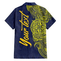 Personalised Tokelau Classic Ngatu Motifs Family Matching Off The Shoulder Long Sleeve Dress and Hawaiian Shirt LT03 - Polynesian Pride
