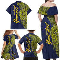 Personalised Tokelau Classic Ngatu Motifs Family Matching Off Shoulder Maxi Dress and Hawaiian Shirt LT03 - Polynesian Pride