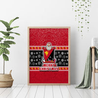Papua New Guinea Christmas Canvas Wall Art Santa With Flag Of PNG Polynesian Tribal Xmas Vibe LT03 - Polynesian Pride