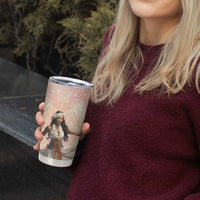 Woman Polynesian Tattoos Tumbler Cup Tropical Flower - Peach Fuzz Color