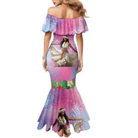 Woman Polynesian Tattoos Family Matching Mermaid Dress and Hawaiian Shirt Tropical Flower - Sweets Vibrant Color LT03 - Polynesian Pride