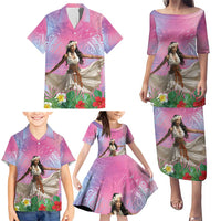 Woman Polynesian Tattoos Family Matching Puletasi and Hawaiian Shirt Tropical Flower - Sweets Vibrant Color LT03 - Polynesian Pride