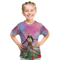 Woman Polynesian Tattoos Kid T Shirt Tropical Flower - Sweets Vibrant Color