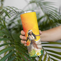 Woman Polynesian Tattoos Skinny Tumbler Tropical Flower - Vibrant Hot Color LT03 - Polynesian Pride