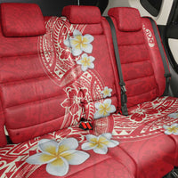 Plumeria Back Car Seat Cover Polynesian Tribal Frangipani Red