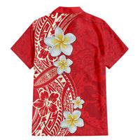 Plumeria Family Matching Mermaid Dress and Hawaiian Shirt Polynesian Tribal Frangipani Red LT03 - Polynesian Pride