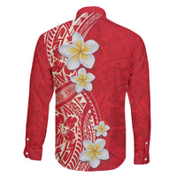 Plumeria Family Matching Tank Maxi Dress and Hawaiian Shirt Polynesian Tribal Frangipani Red LT03 - Polynesian Pride