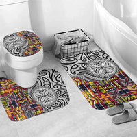 Niue Hiapo and Maori Decoration Tattoos Bathroom Set LT03 Mat Set Only (3 pcs) One Size White - Polynesian Pride
