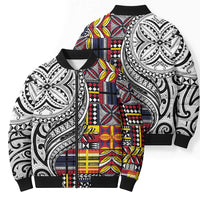Niue Hiapo and Maori Decoration Tattoos Bomber Puffer Jacket LT03 - Polynesian Pride