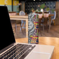 Niue Hiapo and Maori Decoration Tattoos Skinny Tumbler - Polynesian Pride