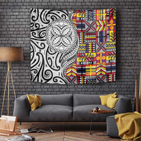 Niue Hiapo and Maori Decoration Tattoos Tapestry LT03 White - Polynesian Pride