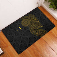 Niue Polynesian Hiapo Tattoo Art Rubber Doormat Half Style Black Gold Color LT03 - Polynesian Pride