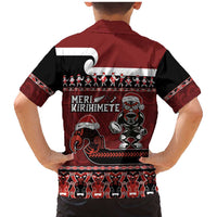 New Zealand Christmas Family Matching Mermaid Dress and Hawaiian Shirt Meri Kirihimete Aotearoa Warrior on Waka with Maori Art Tattoo LT03 - Polynesian Pride