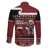 New Zealand Christmas Family Matching Puletasi and Hawaiian Shirt Meri Kirihimete Aotearoa Warrior on Waka with Maori Art Tattoo LT03 - Polynesian Pride