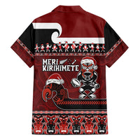 New Zealand Christmas Hawaiian Shirt Meri Kirihimete Aotearoa Warrior on Waka with Maori Art Tattoo LT03 - Polynesian Pride