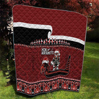 New Zealand Christmas Quilt Meri Kirihimete Aotearoa Warrior on Waka with Maori Art Tattoo LT03 - Polynesian Pride