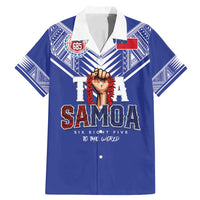 Toa Samoa Rugby Family Matching Mermaid Dress and Hawaiian Shirt Six Eight Five to The World LT03 Dad's Shirt - Short Sleeve Blue - Polynesian Pride