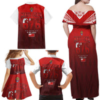 Mate Ma'a Tonga Rugby Family Matching Off Shoulder Maxi Dress and Hawaiian Shirt Six Seven Six to The World LT03 - Polynesian Pride
