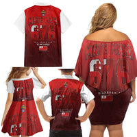 Mate Ma'a Tonga Rugby Family Matching Off Shoulder Short Dress and Hawaiian Shirt Six Seven Six to The World LT03 - Polynesian Pride