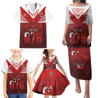 Mate Ma'a Tonga Rugby Family Matching Puletasi and Hawaiian Shirt Six Seven Six to The World LT03 - Polynesian Pride