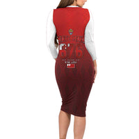 Mate Ma'a Tonga Rugby Long Sleeve Bodycon Dress Six Seven Six to The World