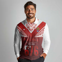Mate Ma'a Tonga Rugby Long Sleeve Polo Shirt Six Seven Six to The World