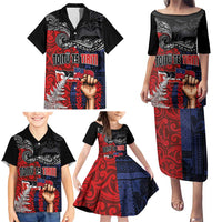 Aotearoa and Samoa Toitu Te Tiriti Family Matching Puletasi and Hawaiian Shirt Honour the Treaty - Te Tiriti Is Us LT03 - Polynesian Pride