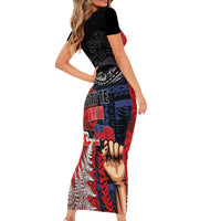 Aotearoa and Samoa Toitu Te Tiriti Family Matching Short Sleeve Bodycon Dress and Hawaiian Shirt Honour the Treaty - Te Tiriti Is Us LT03 - Polynesian Pride