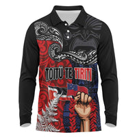 Aotearoa and Samoa Toitu Te Tiriti Long Sleeve Polo Shirt Honour the Treaty - Te Tiriti Is Us