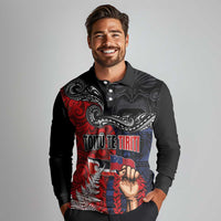Aotearoa and Samoa Toitu Te Tiriti Long Sleeve Polo Shirt Honour the Treaty - Te Tiriti Is Us