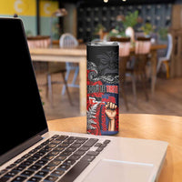 Aotearoa and Samoa Toitu Te Tiriti Skinny Tumbler Honour the Treaty - Te Tiriti Is Us LT03 - Polynesian Pride
