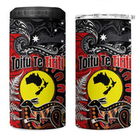 Aotearoa and Australia Toitu Te Tiriti 4 in 1 Can Cooler Tumbler Honour the Treaty - Te Tiriti Is Us LT03 One Size: 16 oz Black - Polynesian Pride