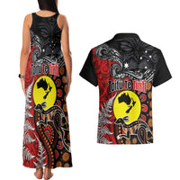 Aotearoa and Australia Toitu Te Tiriti Couples Matching Tank Maxi Dress and Hawaiian Shirt Honour the Treaty - Te Tiriti Is Us