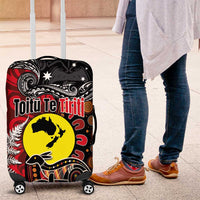 Aotearoa and Australia Toitu Te Tiriti Luggage Cover Honour the Treaty - Te Tiriti Is Us LT03 Black - Polynesian Pride
