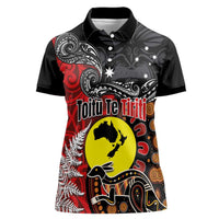 Aotearoa and Australia Toitu Te Tiriti Women Polo Shirt Honour the Treaty - Te Tiriti Is Us LT03 Female Black - Polynesian Pride