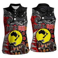 Aotearoa and Australia Toitu Te Tiriti Women Sleeveless Polo Shirt Honour the Treaty - Te Tiriti Is Us