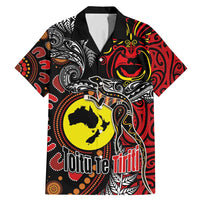 Aotearoa and Australia Toitu Te Tiriti Family Matching Mermaid Dress and Hawaiian Shirt Honour the Treaty - Stand Together Stand Stronger LT03 Dad's Shirt - Short Sleeve Black - Polynesian Pride