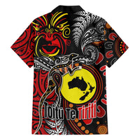 Aotearoa and Australia Toitu Te Tiriti Family Matching Off The Shoulder Long Sleeve Dress and Hawaiian Shirt Honour the Treaty - Stand Together Stand Stronger LT03 - Polynesian Pride