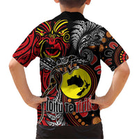 Aotearoa and Australia Toitu Te Tiriti Family Matching Short Sleeve Bodycon Dress and Hawaiian Shirt Honour the Treaty - Stand Together Stand Stronger