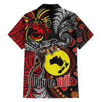Aotearoa and Australia Toitu Te Tiriti Family Matching Short Sleeve Bodycon Dress and Hawaiian Shirt Honour the Treaty - Stand Together Stand Stronger