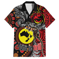 Aotearoa and Australia Toitu Te Tiriti Hawaiian Shirt Honour the Treaty - Stand Together Stand Stronger LT03 Black - Polynesian Pride