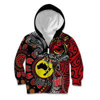 Aotearoa and Australia Toitu Te Tiriti Kid Hoodie Honour the Treaty - Stand Together Stand Stronger LT03 Zip Hoodie Black - Polynesian Pride