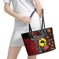 Aotearoa and Australia Toitu Te Tiriti Leather Tote Bag Honour the Treaty - Stand Together Stand Stronger LT03 - Polynesian Pride
