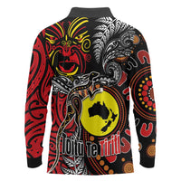 Aotearoa and Australia Toitu Te Tiriti Long Sleeve Polo Shirt Honour the Treaty - Stand Together Stand Stronger LT03 - Polynesian Pride