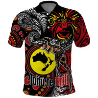 Aotearoa and Australia Toitu Te Tiriti Polo Shirt Honour the Treaty - Stand Together Stand Stronger LT03 Black - Polynesian Pride