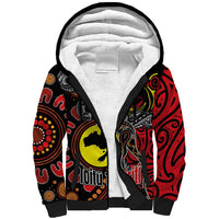 Aotearoa and Australia Toitu Te Tiriti Sherpa Hoodie Honour the Treaty - Stand Together Stand Stronger LT03 Unisex Black - Polynesian Pride