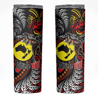 Aotearoa and Australia Toitu Te Tiriti Skinny Tumbler Honour the Treaty - Stand Together Stand Stronger LT03 Black - Polynesian Pride